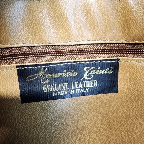 Maurizio Taiuti Large Shoulder Bag Crocodile Skin Pattern Brown Leather Vtg 90s - Picture 16 of 16